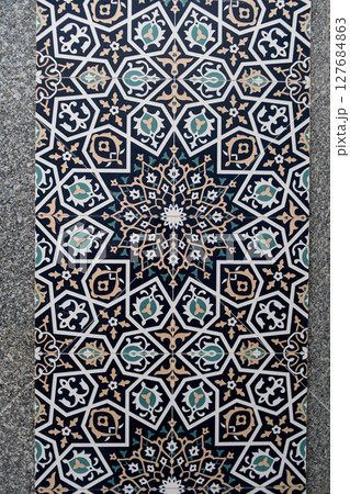 Traditional uzbek ornament. Tashkent, Uzbekistan. Central Asia. 127684863