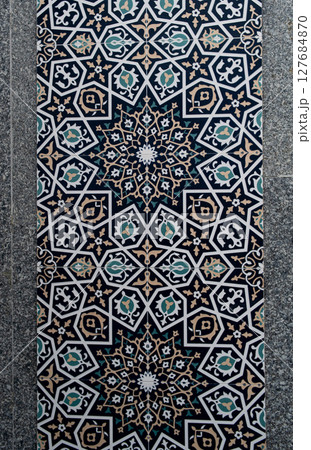 Traditional uzbek ornament. Tashkent, Uzbekistan. Central Asia. Traditional uzbek ornament. Tashkent, Uzbekistan. Central Asia. 127684870