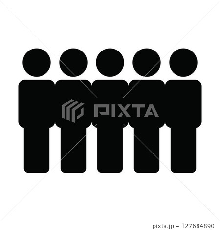 People icon vector male and female group of persons symbol in glyph pictogram illustration 127684890