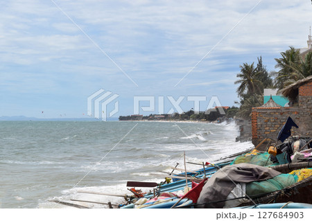 Waves Washing Phan Thiet Shore 127684903