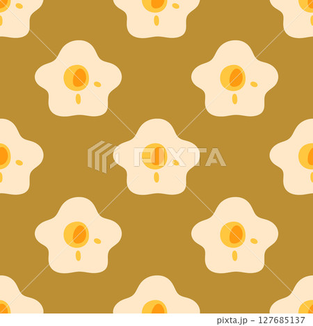 Seamless Warm Floral Cartoon Pattern 127685137