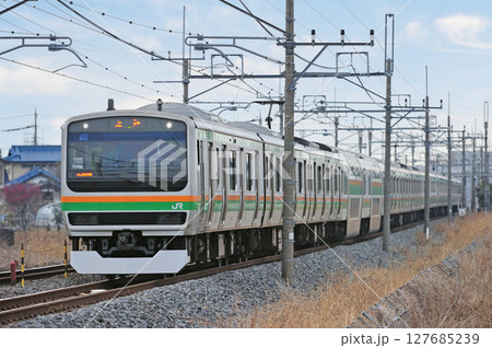 東北本線 栗橋-東鷲宮 JR東日本 E231系1000番台 U535編成(小山) 東北本線 栗橋-東鷲宮 JR東日本 E231系1000番台 U535編成(小山) 127685239