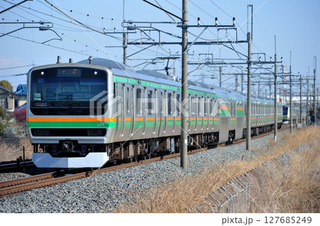 東北本線　栗橋－東鷲宮　JR東日本　E231系1000番台　U584編成（小山） 127685249