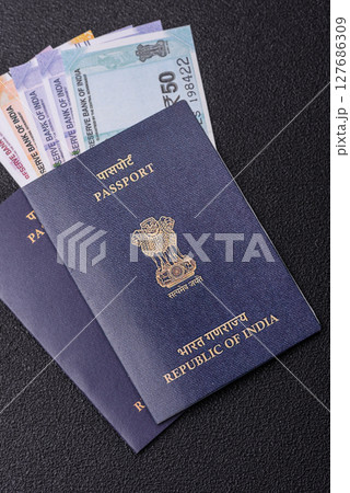 Indian citizen passport, a document for travelling 127686309