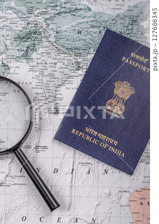 Indian citizen passport, a document for travelling Indian citizen passport, a document for travelling 127686345