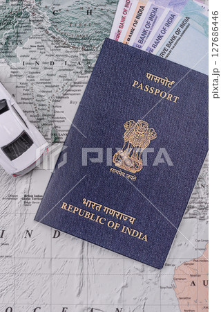 Indian citizen passport, a document for travelling Indian citizen passport, a document for travelling 127686446