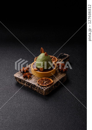 Easter sweet cake or tart in the shape of an egg Easter sweet cake or tart in the shape of an egg 127686812