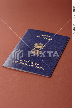 Indian passport for travelling, flying and doing business. India document Indian passport for travelling, flying and doing business. India document 127688049