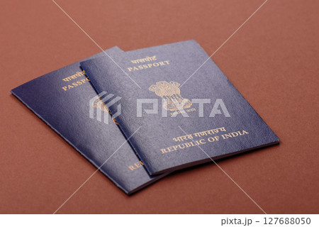 Indian passport for travelling, flying and doing business. India document Indian passport for travelling, flying and doing business. India document 127688050