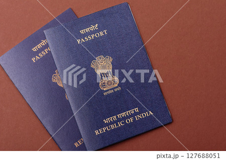 Indian passport for travelling, flying and doing business. India document Indian passport for travelling, flying and doing business. India document 127688051
