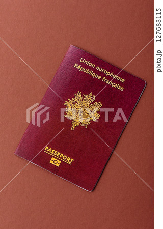 French passport for travelling, flying and doing business. France document 127688115
