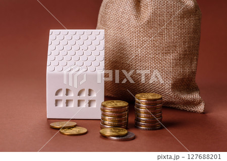Money, property and loan, conceptual business background Money, property and loan, conceptual business background 127688201