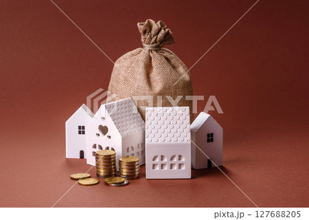Money, property and loan, conceptual business background 127688205