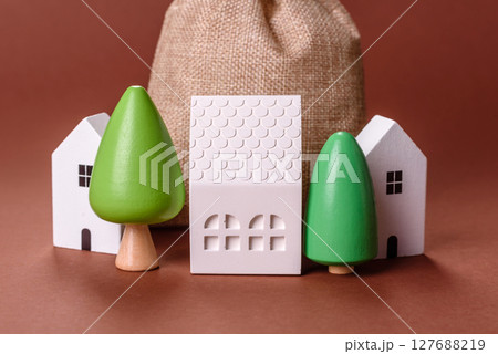 Money, property and loan, conceptual business background 127688219