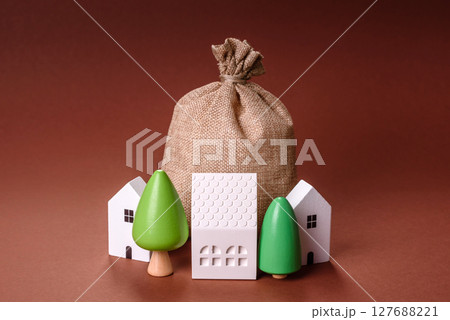 Money, property and loan, conceptual business background Money, property and loan, conceptual business background 127688221