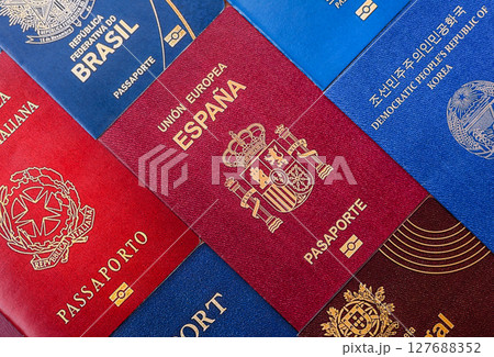 Passports of citizens of different countries of the world 127688352
