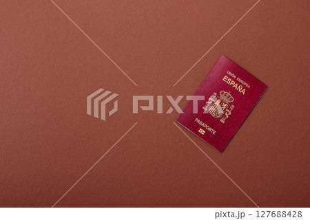 Spain passport for travelling, flying and doing business. Spanish document Spain passport for travelling, flying and doing business. Spanish document 127688428