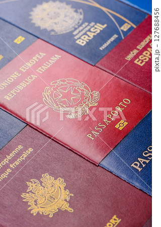 Passports of citizens of different countries of the world 127688456