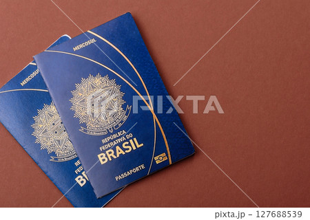 Brazilian passport for travelling, flying and doing business. Brazil document Brazilian passport for travelling, flying and doing business. Brazil document 127688539
