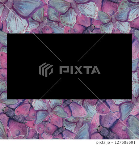 butterfly border-frame watercolor 127688691