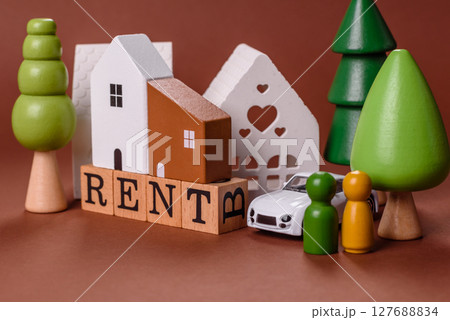 Renting a house, buying a property, renting a car 127688834