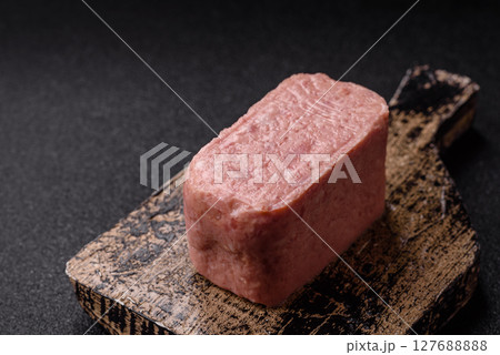 Canned ham, meat, pork, with spices and salt 127688888