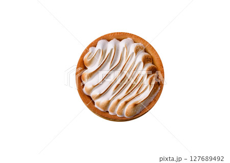 Lemon tart, meringue pie or fruit cream tart Lemon tart, meringue pie or fruit cream tart 127689492
