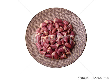 Chicken raw heart, red duck or turkey internal organs as an ingredient Chicken raw heart, red duck or turkey internal organs as an ingredient 127689800