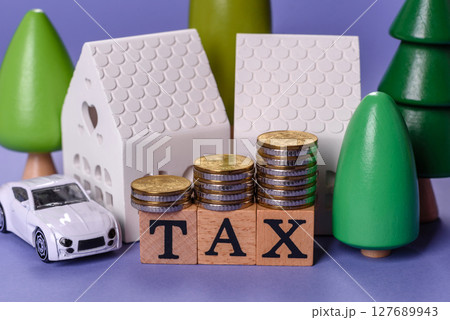 Tax on real estate, property, car or business. Mortgage finance payments 127689943