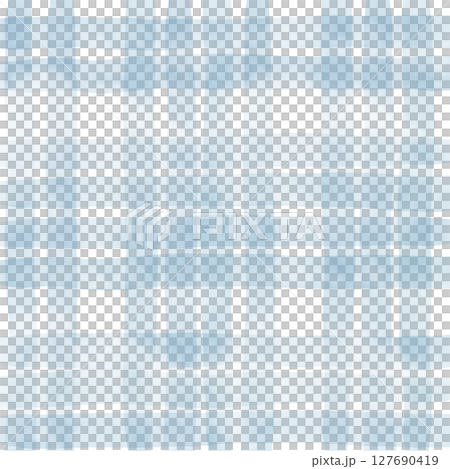 Blue Plaid Gingham Madras Check Hand Drawn Background Pattern Overlay 127690419