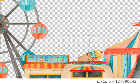 Carnival Scene featuring a Ferris Wheel alongside a delightful Ice Cream Stand 127690542