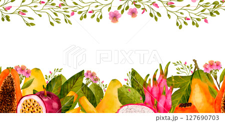 A Stunning Collection of Vibrant Tropical Fruits Enhanced with Beautiful Floral Accents 127690703