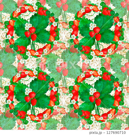 A Vibrant and EyeCatching Strawberry Floral Pattern Perfect for Various Artistic Uses A Vibrant and EyeCatching Strawberry Floral Pattern Perfect for Various Artistic Uses 127690710