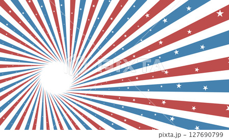 Patriotic Red White Blue Radial Starburst Background for 4th of July Patriotic Red White Blue Radial Starburst Background for 4th of July 127690799