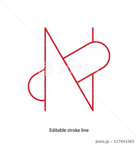 No pills symbol or icon. Vector stock illustration isolated on white background for design template medical, pharmacy, hospital, healthy bio shop concept web and print material. Editable stroke line.  127691065