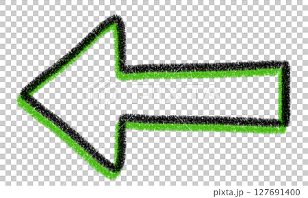 クレヨン風・手書きの緑色のシンプルな左矢印 クレヨン風・手書きの緑色のシンプルな左矢印 127691400
