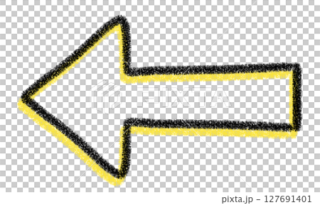 Crayon-style hand-drawn simple yellow left arrow 127691401