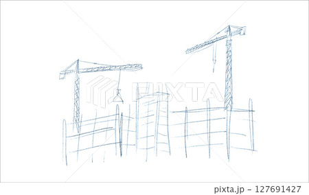 Building crane sketch 127691427