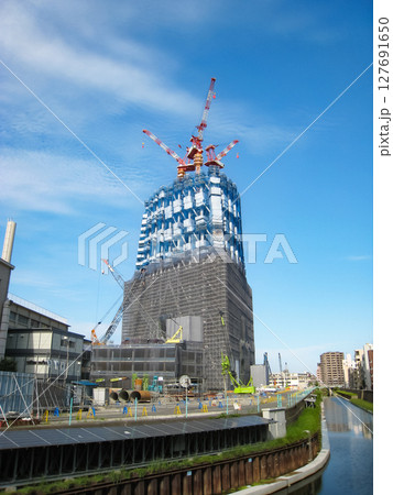 東京 墨田区 建設中の東京スカイツリータウン 2009年8月 東京 墨田区 建設中の東京スカイツリータウン 2009年8月 127691650