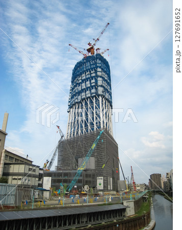 東京 墨田区 建設中の東京スカイツリータウン 2009年9月 東京 墨田区 建設中の東京スカイツリータウン 2009年9月 127691652