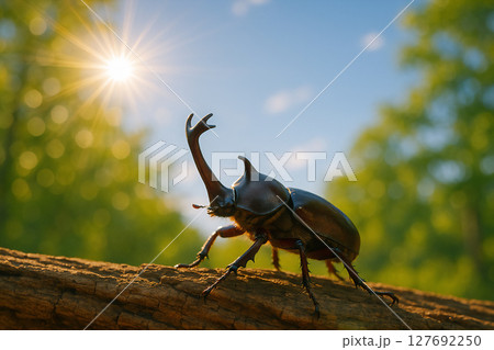 青空とカブトムシ 127692250
