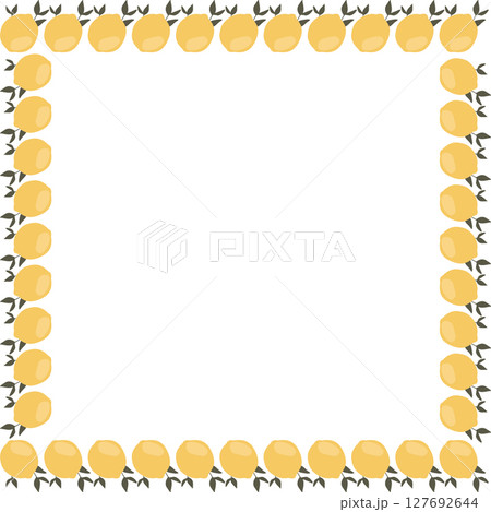 Lemon fruits frame. Thanksgiving decoration. Frame with empty space for your text Lemon fruits frame. Thanksgiving decoration. Frame with empty space for your text 127692644