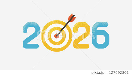2026年を目指す目標達成・戦略設計コンセプトのイラスト（ベクター素材） 127692801