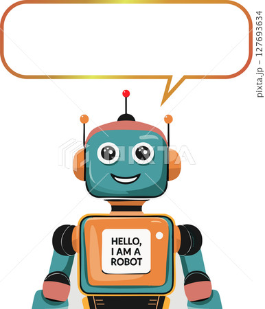 ロボットと吹き出し  イラスト 127693634