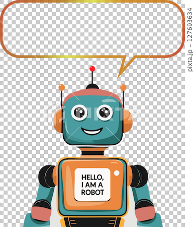 ロボットと吹き出し  イラスト 127693634