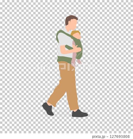 父親帶著孩子散步 127693808