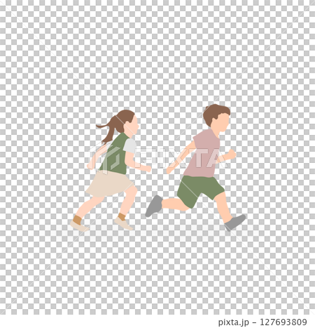 Elementary school students running 127693809