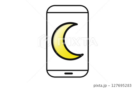 スマートフォンの「おやすみモード」アイコン 127695283