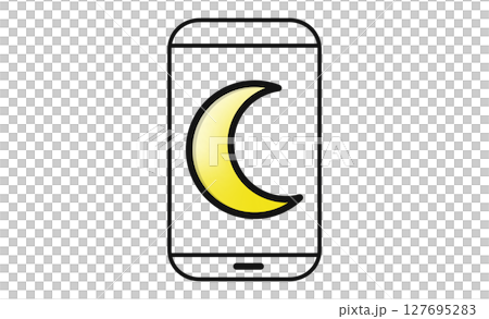 スマートフォンの「おやすみモード」アイコン 127695283