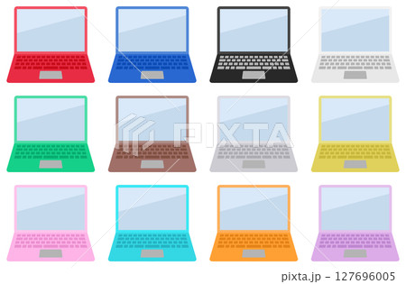 カラフルなノートパソコン デジタルツール12色セット 127696005